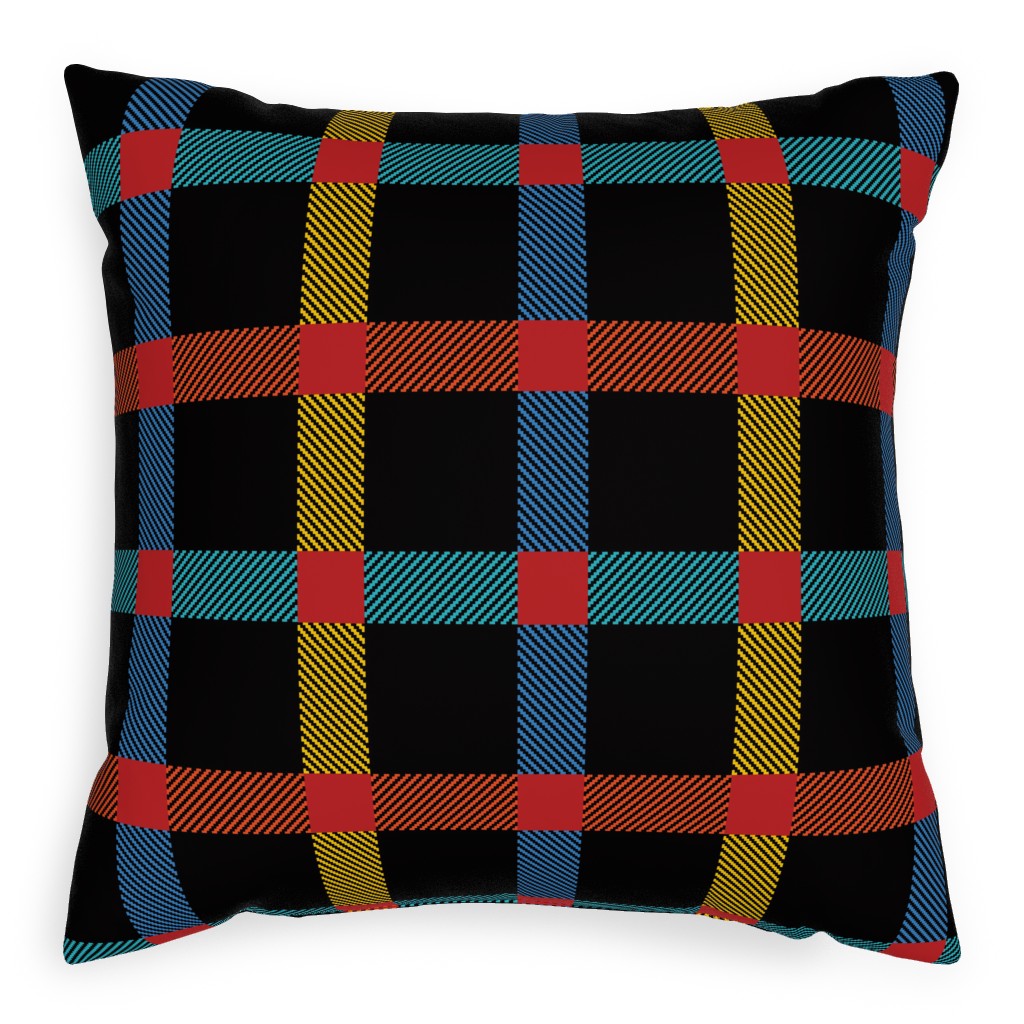 Pnw Rainier Plaid Outdoor Pillow, 20x20, Single Sided, Multicolor