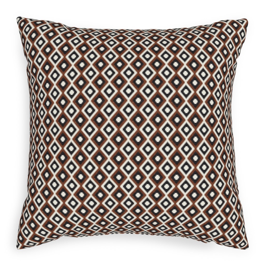 Aztec Outdoor Pillow, 20x20, Double Sided, Brown