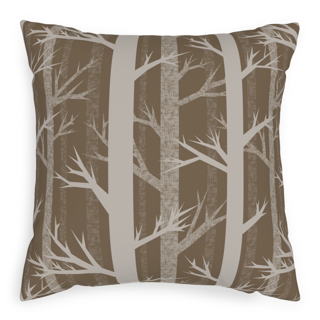 Winter Woods - Fawn Outdoor Pillow, 20x20, Double Sided, Brown