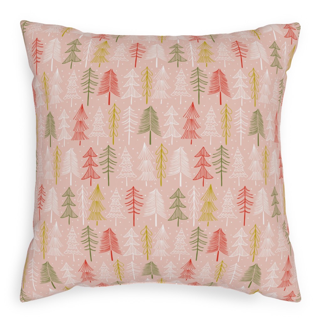 Oh' Christmas Tree Outdoor Pillow, 20x20, Double Sided, Pink