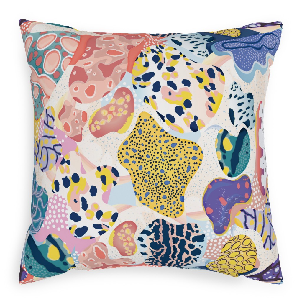 Sea Slug Animal Print - Multi Outdoor Pillow, 20x20, Double Sided, Multicolor