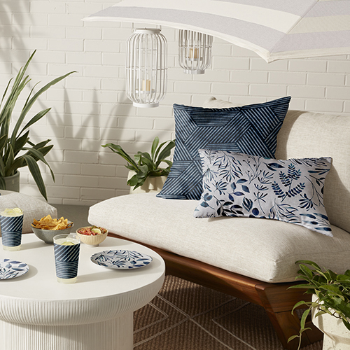 Blue and clearance gray outdoor pillows