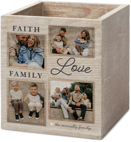 Faith Scripted Love Family Pen and Pencil Holder, Pen and Pencil Holder, Beige