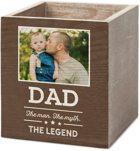 Dad Legend Pen and Pencil Holder, Pen and Pencil Holder, Brown