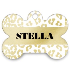 simply chic tonal faux foil leopard bone pet tag