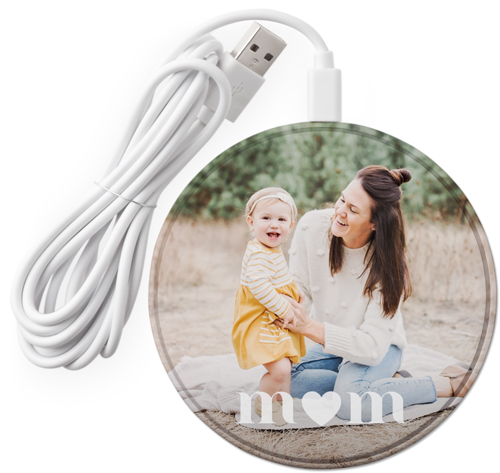 Sweet Heart Mom Wireless Phone Charger, White