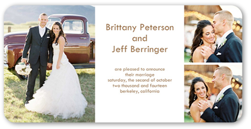 Divine Wedding Announcement, White, Standard Smooth Cardstock, Rounded