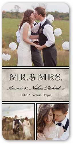 Enchanting Romance Wedding Announcement, Brown, 100% Recycled Cardstock , Rounded, Taupe