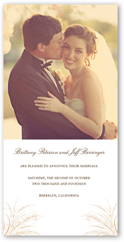 Signature Elegance Wedding Announcement, White, 100% Recycled Cardstock , Square