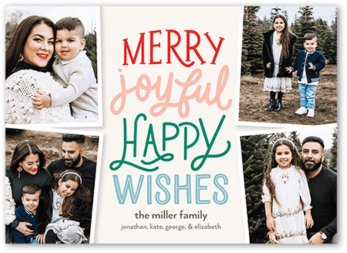 Cheerfully Cherished Holiday Card, Grey, 5x7 Flat, Holiday, Standard Smooth Cardstock, Square, White