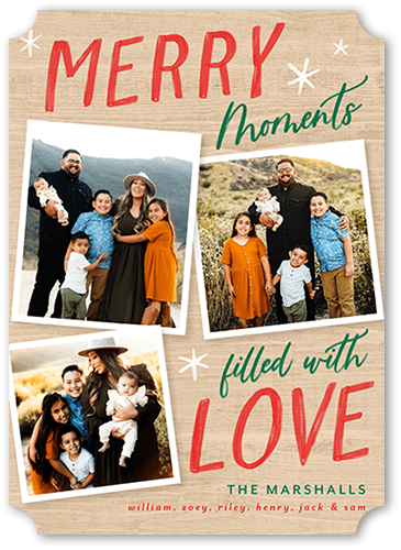 Moving Moments Holiday Card, Brown, 5x7, Christmas, Pearl Shimmer Cardstock, Ticket