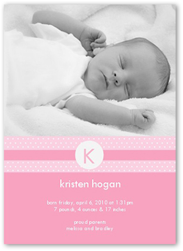 monogram birth announcement