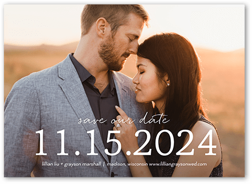 The Big Date Save The Date, White, 5x7, Luxe Double-Thick Cardstock, Square
