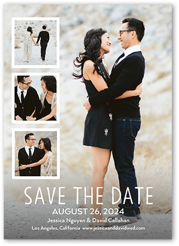 Gallery of Moments Save The Date, White, 5x7 Flat, Standard Smooth Cardstock, Square