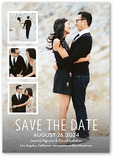 Gallery of Moments Save The Date, White, 5x7 Flat, Signature Smooth Cardstock, Square