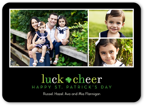 Simply Lucky St. Patrick's Day Card, Black, Standard Smooth Cardstock, Rounded