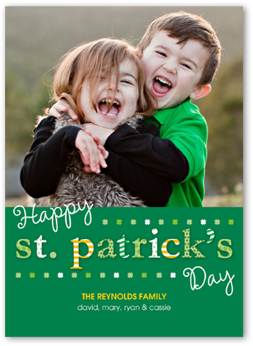 Fun Filled Type St. Patrick's Day Card, Green, Standard Smooth Cardstock, Square