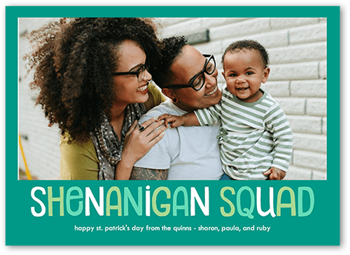 Fun Squad St. Patrick's Day Card, Blue, 5x7, Standard Smooth Cardstock, Square