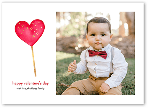 Lollipop Love Valentine's Card, White, 5x7 Flat, Standard Smooth Cardstock, Square, White