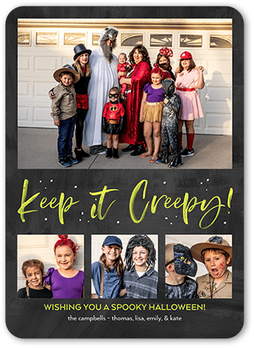 Keep Creepy Halloween Card, Grey, 5x7 Flat, Standard Smooth Cardstock, Rounded