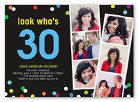 confetti filmstrip birthday invitation 5x7 photo