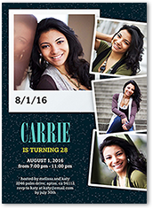 charming snapshots birthday invitation 5x7 photo