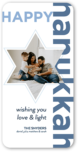 Modern Star Hanukkah Card, White, 4x8 Flat, Hanukkah, Standard Smooth Cardstock, Rounded