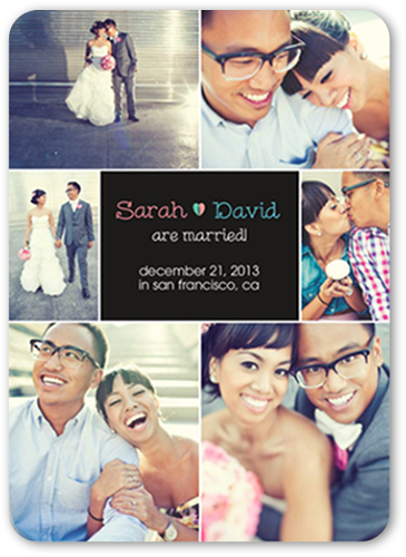 Our Day Wedding Announcement, Black, Standard Smooth Cardstock, Rounded