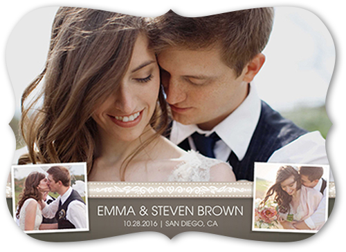 Elegant Exchange Wedding Announcement, Brown, Signature Smooth Cardstock, Bracket