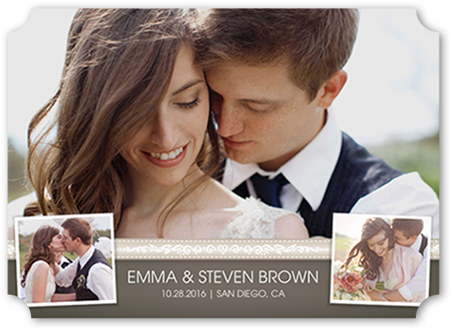 Elegant Exchange Wedding Announcement, Brown, Signature Smooth Cardstock, Ticket