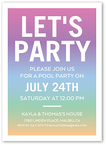 Colorful Party Invitations