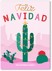 festive cactus tarjeta de navidad