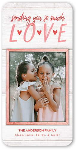 Love Frame Valentine's Card, White, 4x8, Signature Smooth Cardstock, Rounded