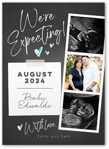 A Little Reminder Pregnancy Announcement, Blue, 5x7 Flat, Standard Smooth Cardstock, Square, Breeze