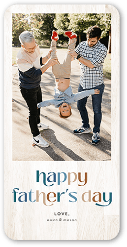 Timber Sentiment Father's Day Card, Beige, 4x8 Flat, Pearl Shimmer Cardstock, Rounded, Antique White