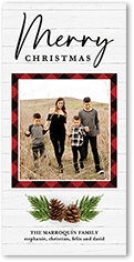 rustic pine plaid holiday card