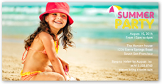 summer party summer photo card 4x8 photo