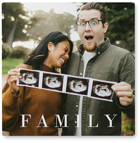 Absolute Family Photo Tile, Metal, 8x8, White, white