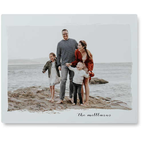 Airy Border Photo Tile, Metal, 8x10, Gray, air