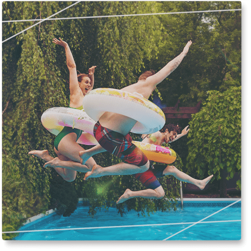 Captured Moment Photo Tile, Metal, 12x12, White, white