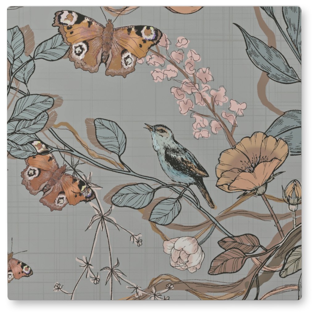 Naturalist - Antoinette Photo Tile, Metal, 8x8, Gray