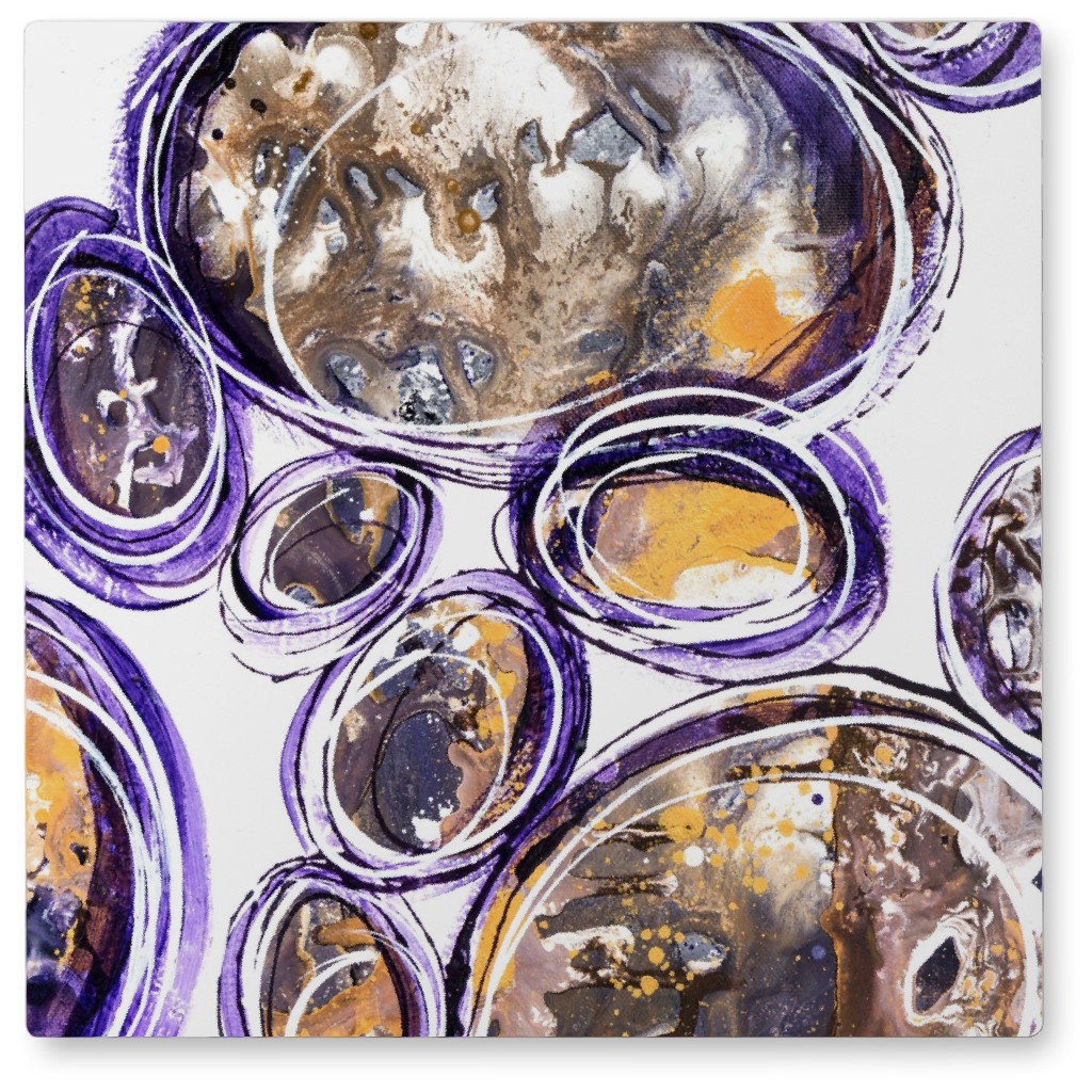 Do It One After Another - Purple Photo Tile, Metal, 8x8, Purple