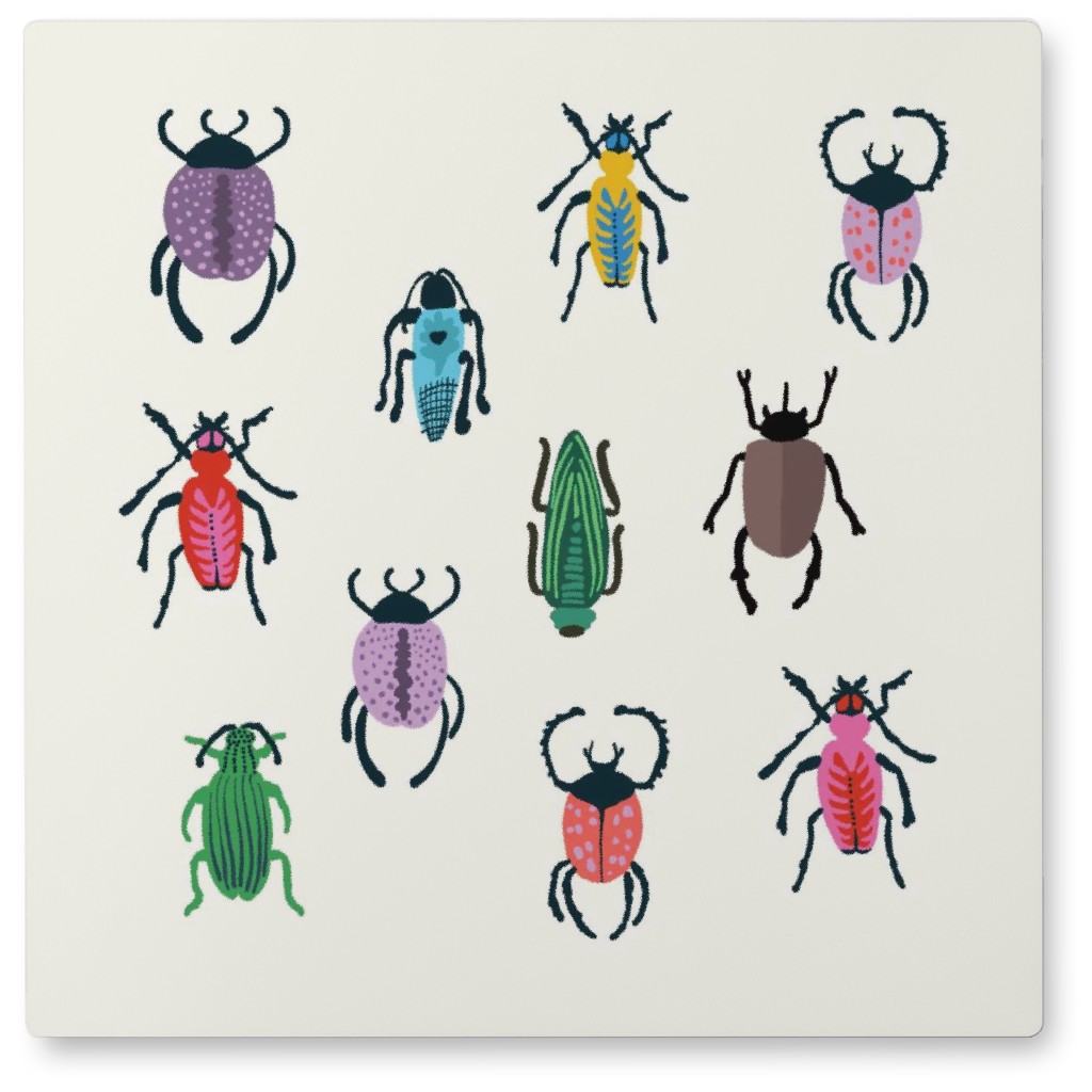 Colorful Insects - Multi Photo Tile, Metal, 8x8, Multicolor