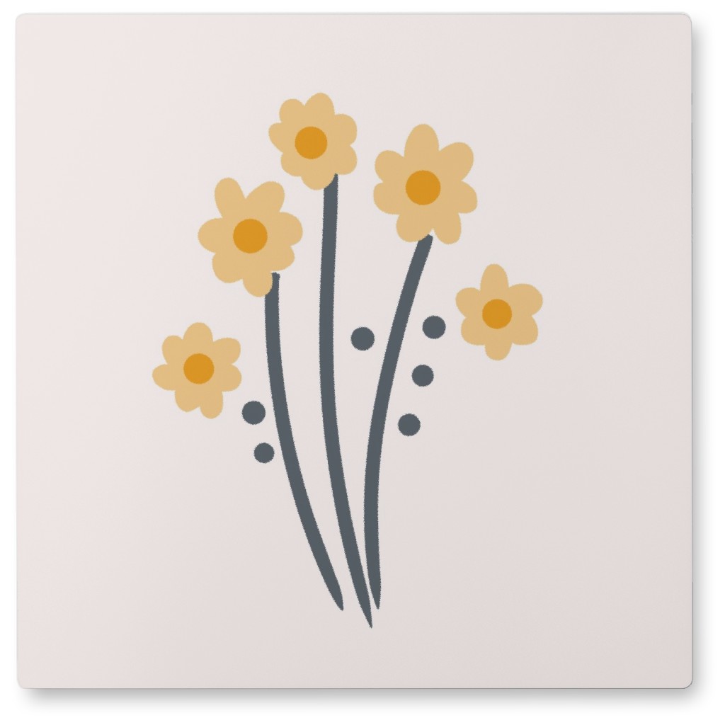 Daffodil Wildflowers - Yellow Photo Tile, Metal, 8x8, Yellow, Classic Yellow
