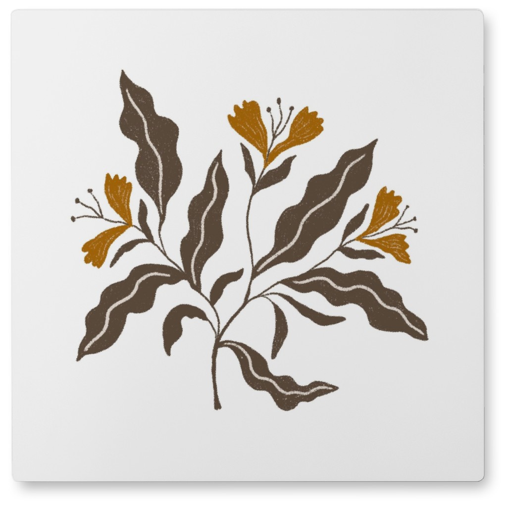 Wildflower Bouquet - Yellow Photo Tile, Metal, 8x8, Yellow, Classic Yellow