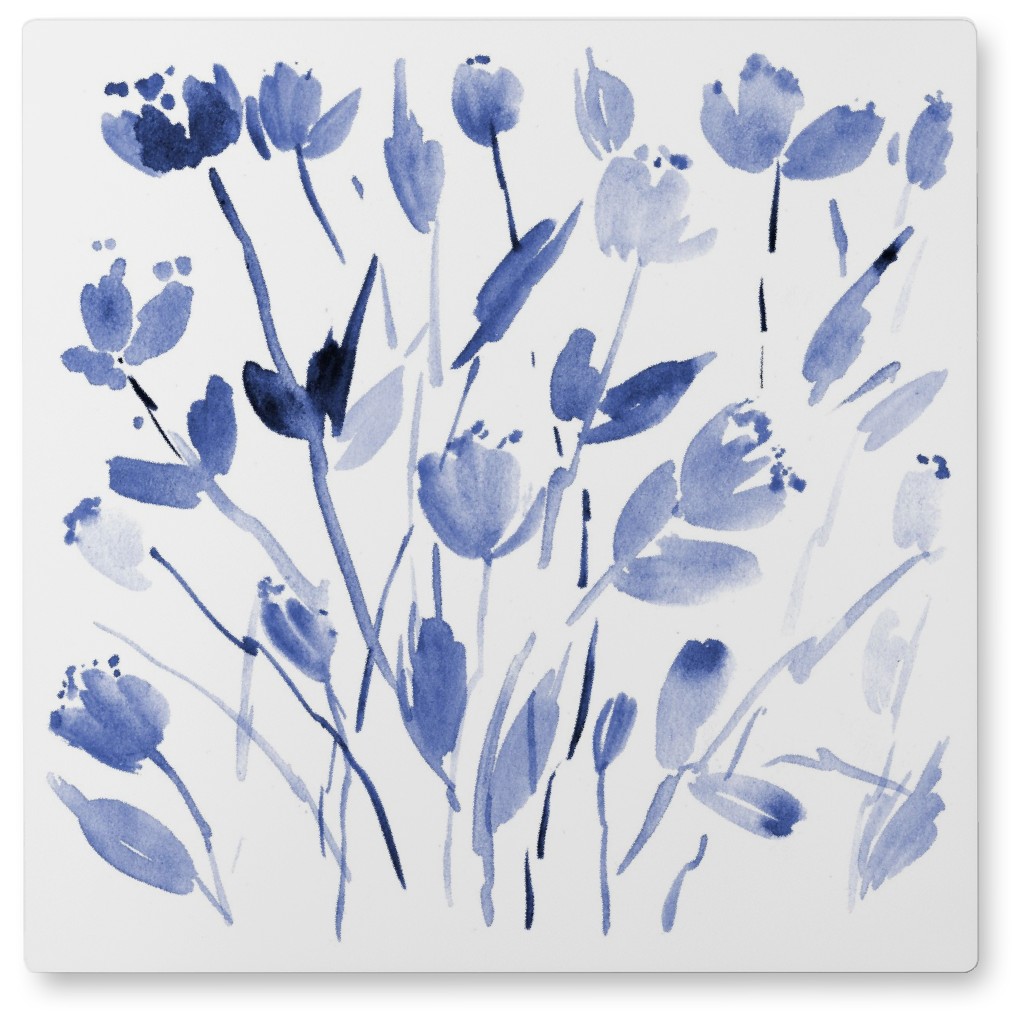 Midsummer Bloom in Italy Photo Tile, Metal, 8x8, Blue, Periwinkle