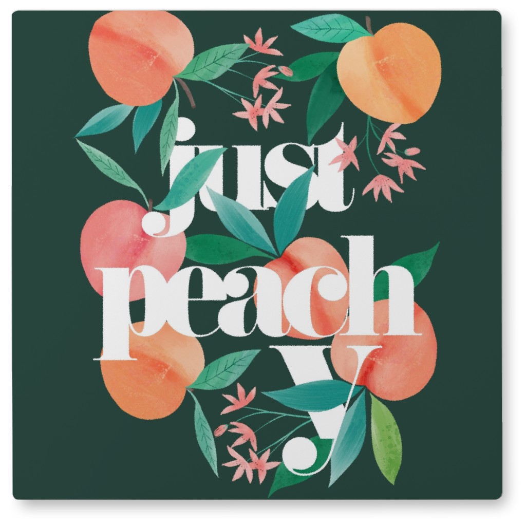 Just Peachy - Green and Peach Photo Tile | Shutterfly