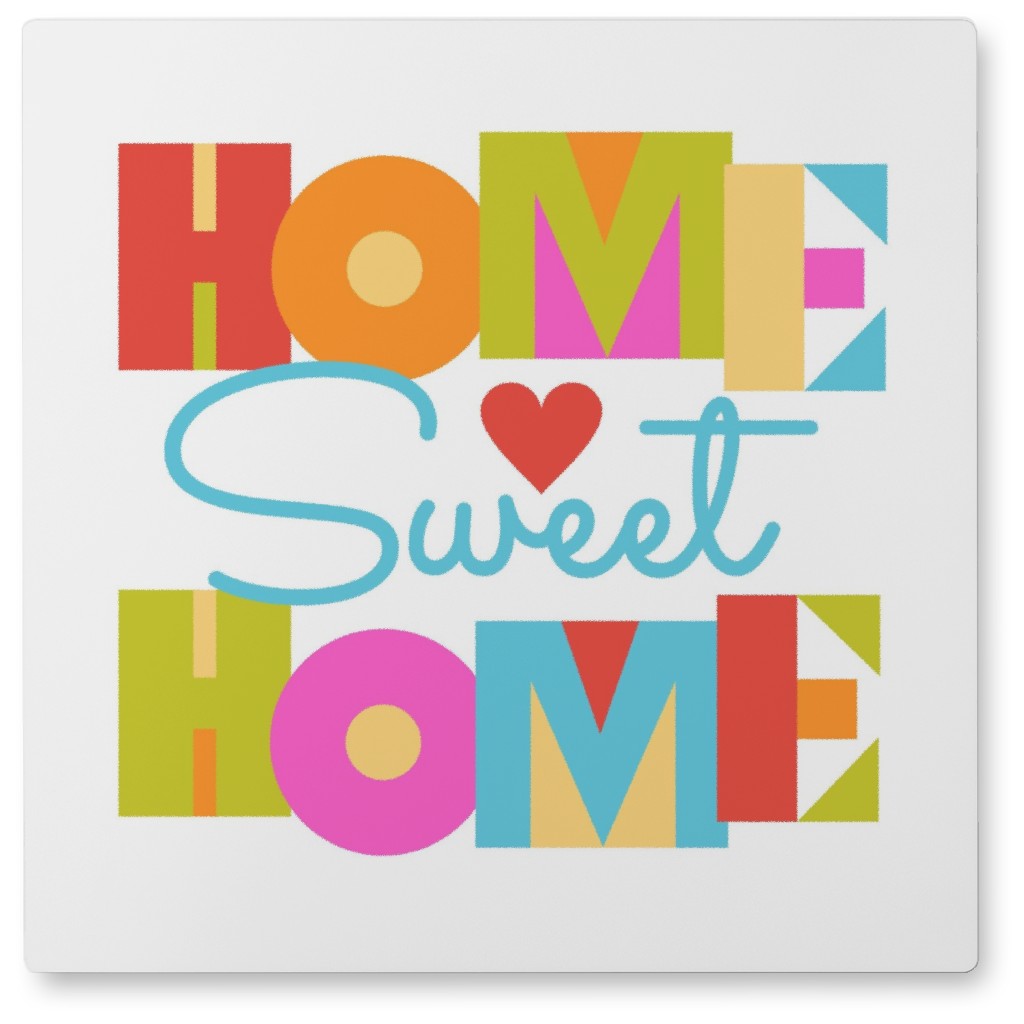 Home Sweet Home - Multi Photo Tile, Metal, 8x8, Multicolor