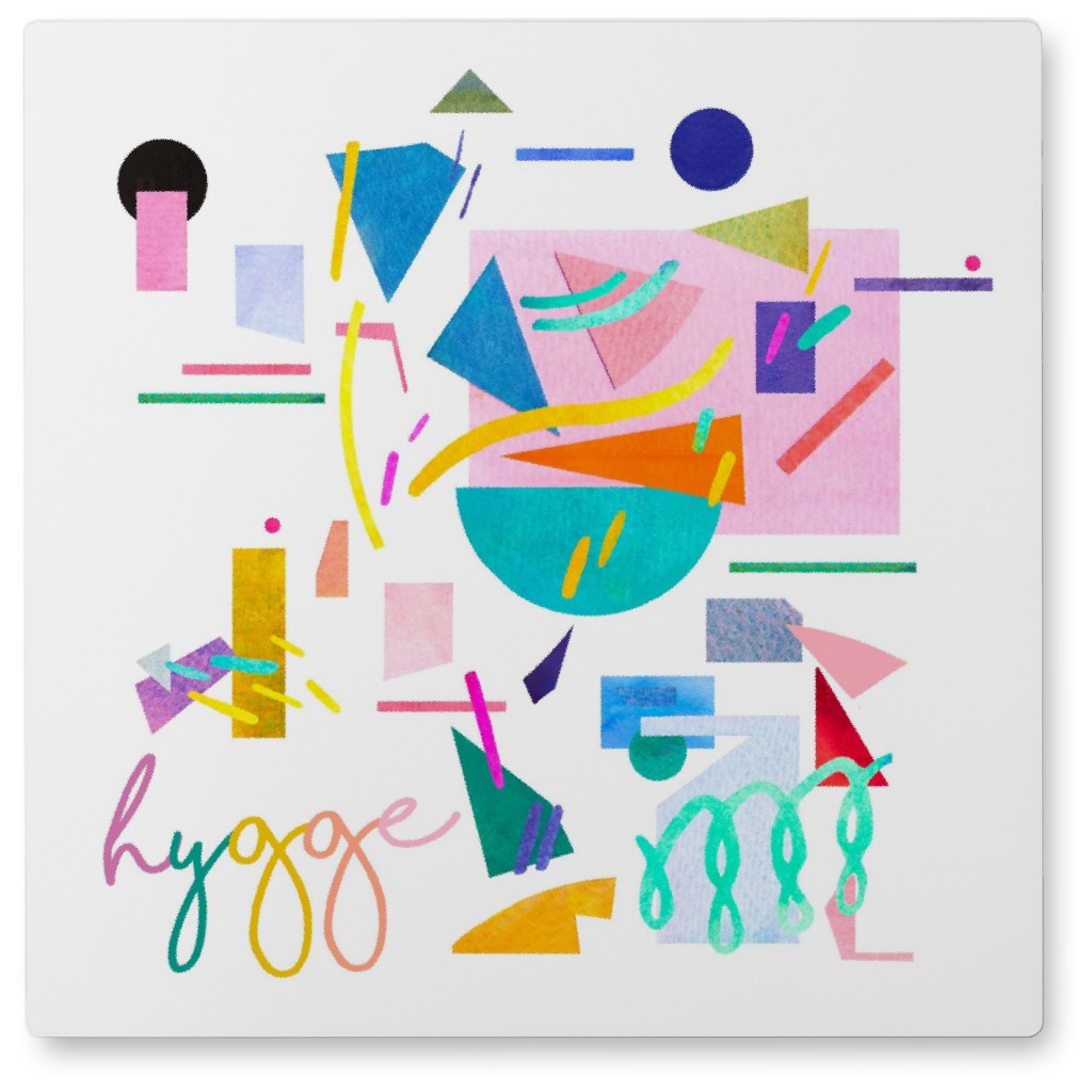 Geometric Pop Hygge - Multi Photo Tile, Metal, 8x8, Multicolor