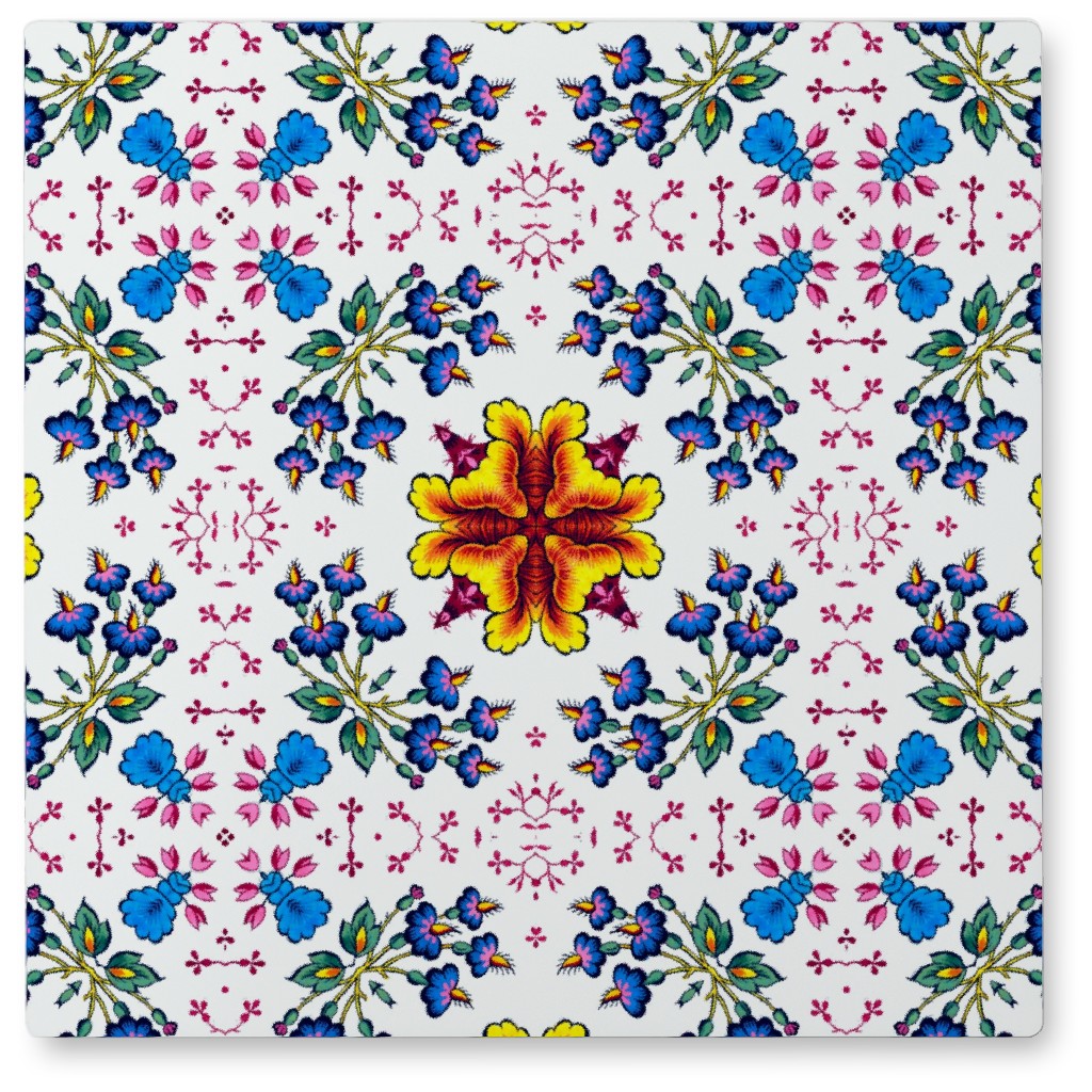 Folk Tile - Multi Photo Tile, Metal, 8x8, Multicolor